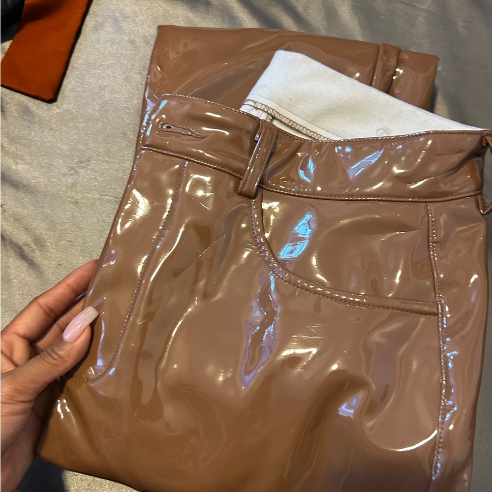 Beige Latex pants